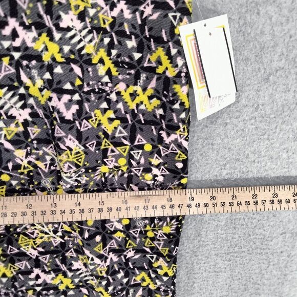 Lularoe NEW! Cassie Skirt Womens Size XL Black Gray Yellow Geometric Pull On - Picture 6 of 13
